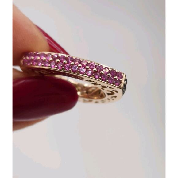 Elegant 14k Yellow Gold Triangular Natural Sapphire Colored Stones Size 6.75 - Picture 9 of 11